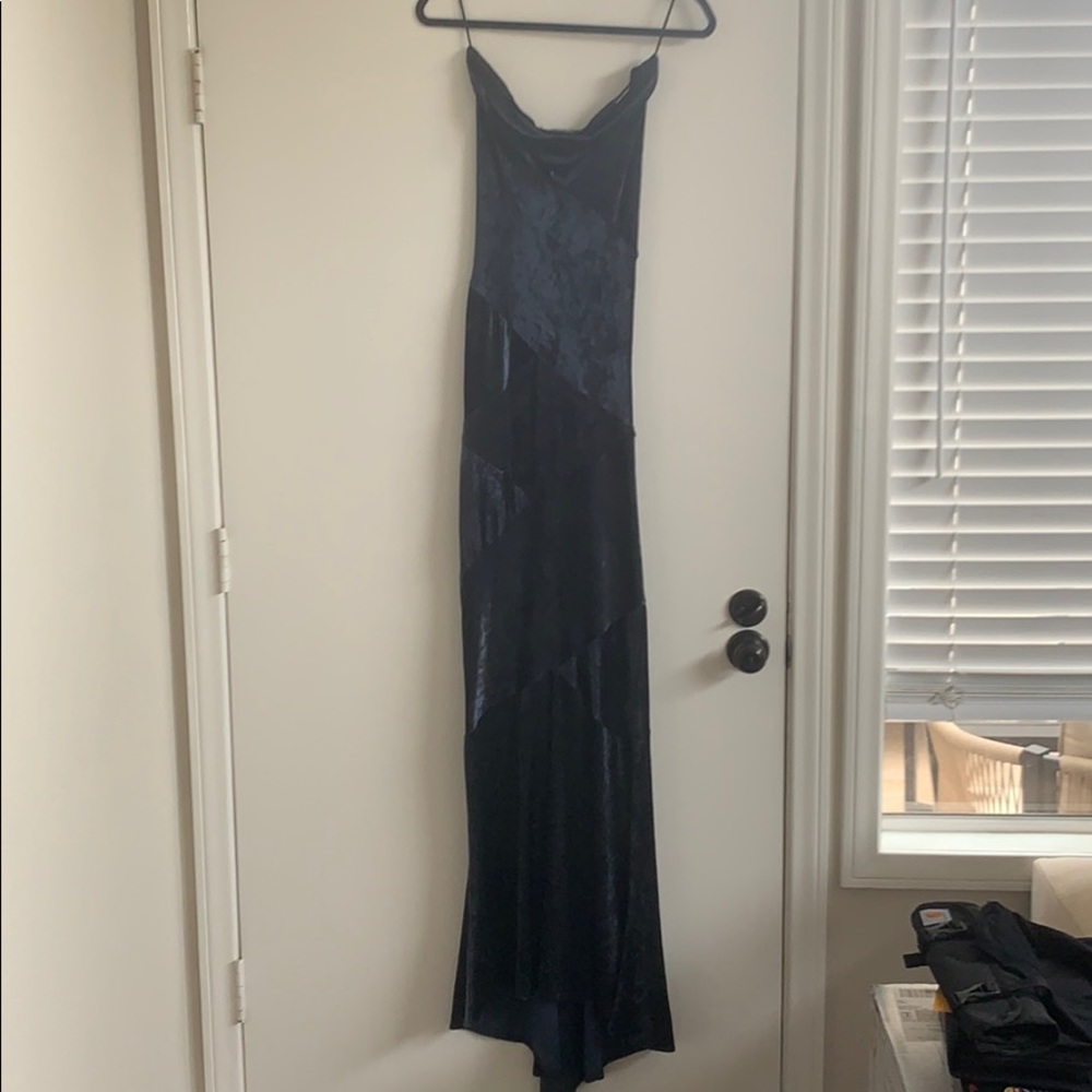 Navy Strapless Gown